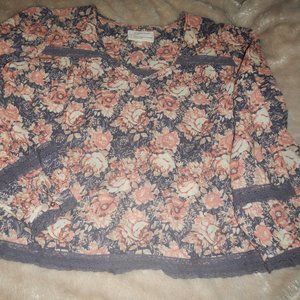 CURRENT/ELLIOT FLORAL LACE BLOUSE